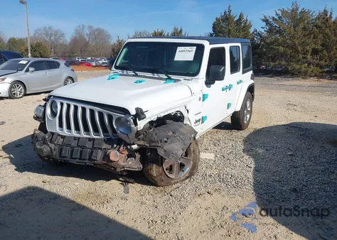 2021 Jeep Wrangler Unlimited Sahara 4X4 из США, поврежденный, VIN 1C4HJXEN3MW592266